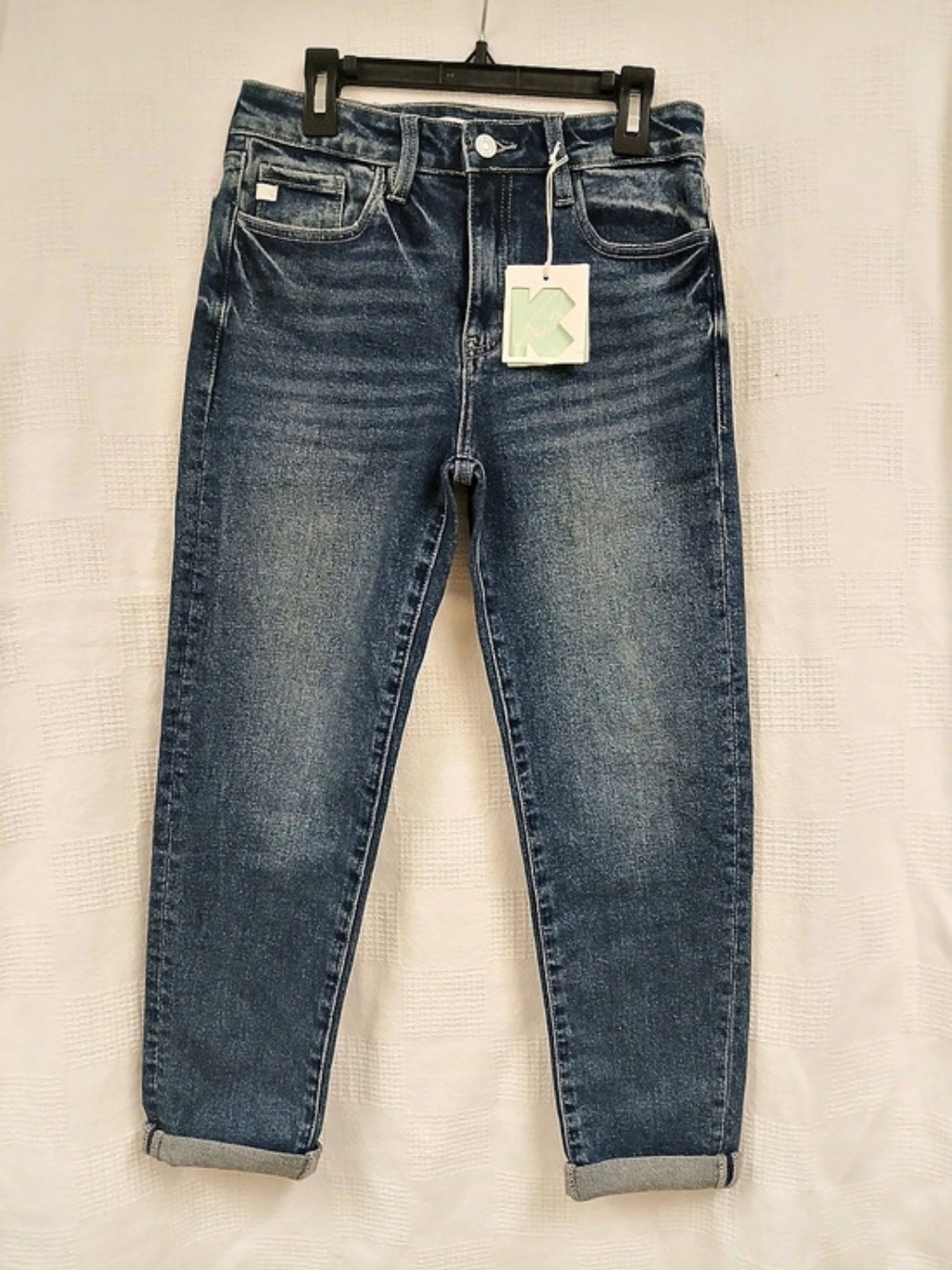 Kan Can High Rise Mom Jeans in Blue Waist 16 NWT